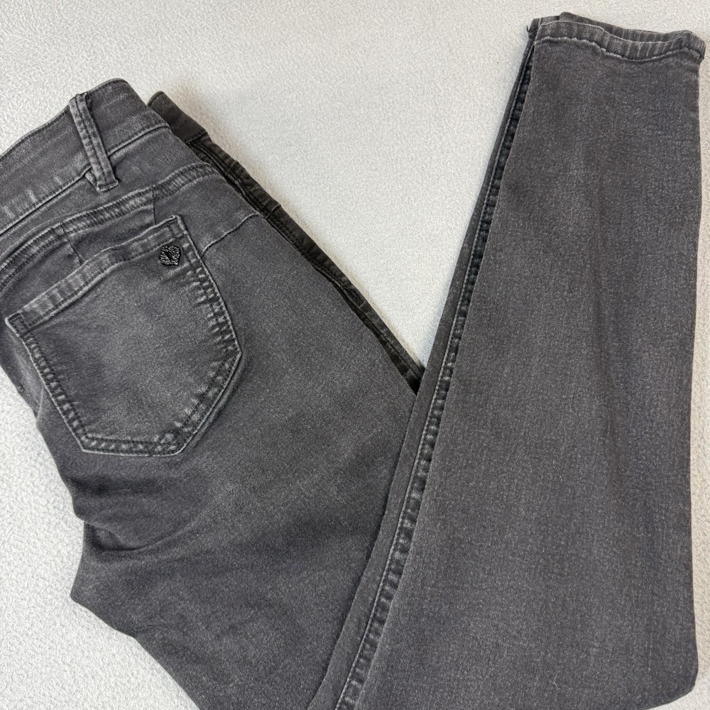 Democracy Jeans 8 Womens Black Ab Solution Skinny Mid Rise Stretch Dark Wash‎